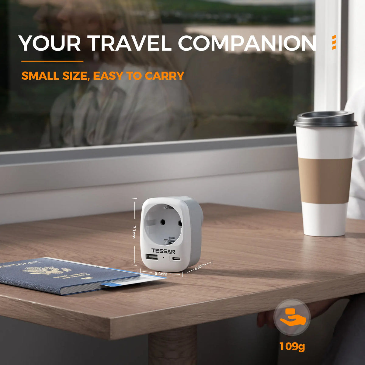 Travel Adapter EU to USA Adapter America Europe Plug with USB C 3A Socket Adapter Travel Power Adapter for Canada Mexico