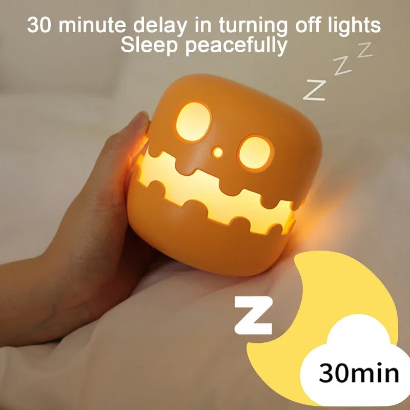 Halloween Pumpkins Lamp Creative Collapsibles Bedroom Small Night Light Desktop Model Ornaments Cozy Party Decoration Gifts Toy