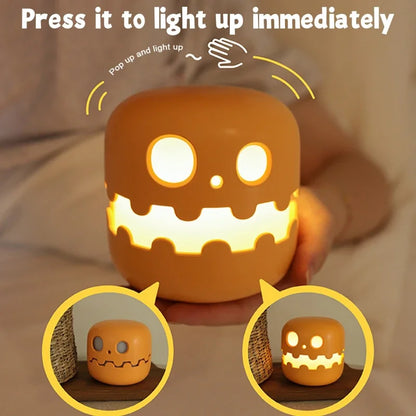 Halloween Pumpkins Lamp Creative Collapsibles Bedroom Small Night Light Desktop Model Ornaments Cozy Party Decoration Gifts Toy