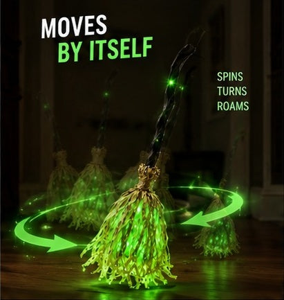 Witch broomstick moves by itself - spins, turns and roams