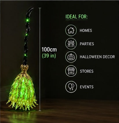 Witch broomstick size 100 cm (39 in) - ideal for homes, parties, Halloween decor, stores and events