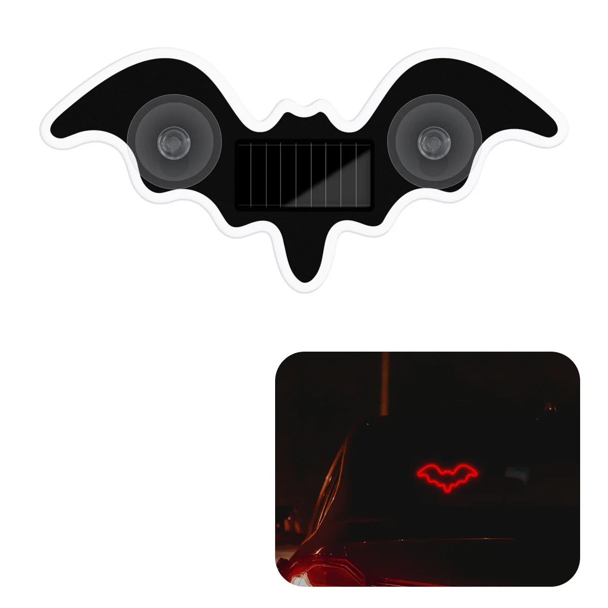 1/2Pcs Cool Bat Solar Powered Car Neon Light Wireless Led Ambient Light Suction Cup USB Rechargeable Atmosphere Breathing Lamp